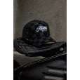 Motone BIG CHECK Trucker Cap  - Curved Peak - Black & Grey Checks - White Logo