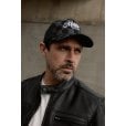 Motone BIG CHECK Trucker Cap  - Curved Peak - Black & Grey Checks - White Logo