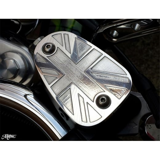 Motone Billet Disc Brake Oil Reservoir Master Cylinder Cap - Union Jack - Polish