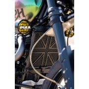 Billet Radiator Guard Kit - Union Jack - Black SCRAMBLER 1200 Version