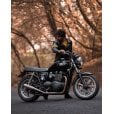 Motone Bonneville Dual Seat - Rattlesnake Tail - Black