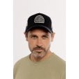 Motone BUFFALOW Trucker Cap - Curved Peak - Black 5-Panel - Buffalo Check Rear Mesh