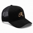 Motone CHEETAH Trucker Cap - Curved Peak - Suede & Gold Meow