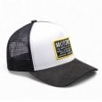 Motone COTTONPICKIN Trucker Cap - Curved Peak - Black Mesh -  Custom Patch on Cotton Panel