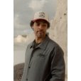 Motone CRAFTY Trucker Cap - Curved Washed Cotton Red Peak - Ecru Mesh -  White Cotton Panel