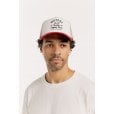 Motone CRAFTY Trucker Cap - Curved Washed Cotton Red Peak - Ecru Mesh -  White Cotton Panel