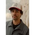 Motone CRAFTY Trucker Cap - Curved Washed Cotton Red Peak - Ecru Mesh -  White Cotton Panel