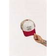 Motone CRAFTY Trucker Cap - Curved Washed Cotton Red Peak - Ecru Mesh -  White Cotton Panel