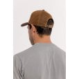 Motone CREME BRULEE Trucker Cap - Curved Peak - White Cotton Panel / Brown  - Black Logo