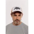 Motone CREME BRULEE Trucker Cap - Curved Peak - White Cotton Panel / Brown  - Black Logo
