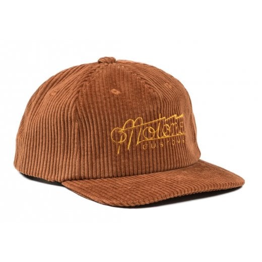 Motone ELECTRIC-GOLD Corduroy Cap - Curved Peak - Brown