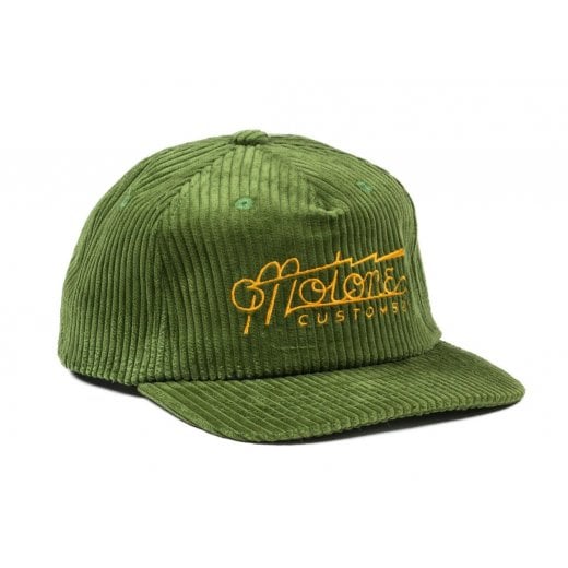 Motone ELECTRIC-GOLD Corduroy Cap - Curved Peak - Green