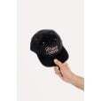 Motone FASTLANE Corduroy Cap - Flat Peak - Black & Pink - Chainstitch Logo