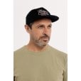 Motone FASTLANE Corduroy Cap - Flat Peak - Black & Pink - Chainstitch Logo