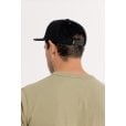 Motone FASTLANE Corduroy Cap - Flat Peak - Black & Pink - Chainstitch Logo
