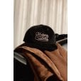 Motone FASTLANE Corduroy Cap - Flat Peak - Black & Pink - Chainstitch Logo