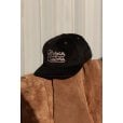 Motone FASTLANE Corduroy Cap - Flat Peak - Black & Pink - Chainstitch Logo