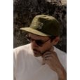 Motone FASTLANE Corduroy Cap - Flat Peak - Olive & Gold - Chainstitch Logo