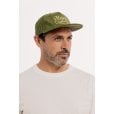Motone FASTLANE Corduroy Cap - Flat Peak - Olive & Gold - Chainstitch Logo