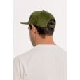 Motone FASTLANE Corduroy Cap - Flat Peak - Olive & Gold - Chainstitch Logo