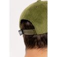 Motone FASTLANE Corduroy Cap - Flat Peak - Olive & Gold - Chainstitch Logo