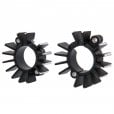 Motone Finned Exhaust Clamps - LC - Black/Contrast Polished Fins