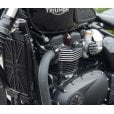 Motone Finned Exhaust Clamps - LC - Black Paint Finish