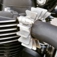 Motone Finned Exhaust Clamps - LC -  Shot Blast Finish