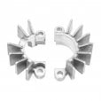 Motone Finned Exhaust Clamps - LC -  Shot Blast Finish