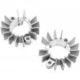 Motone Finned Exhaust Clamps - LC -  Shot Blast Finish