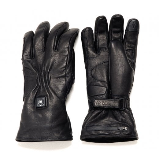 Motone FORNO - HEATED Motorcycle Riding Gloves - Leather - Black