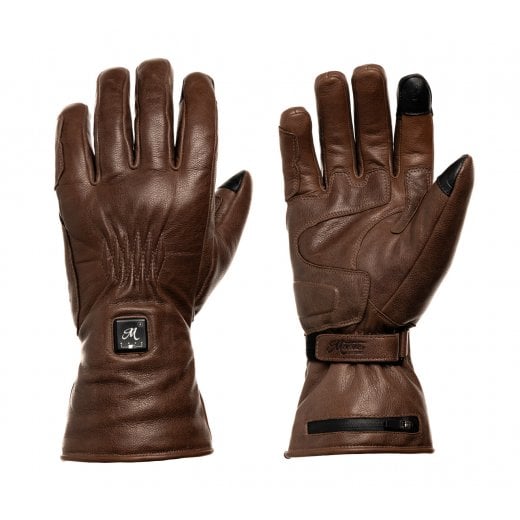 Motone FORNO - HEATED Motorcycle Riding Gloves - Leather - Brown