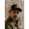 Motone GARAGEGOALS Trucker Cap - Curved Peak - Black Suede - Ecru Garage Bobber Graphic