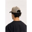 Motone GARAGEGOALS Trucker Cap - Curved Peak - Black Suede - Ecru Garage Bobber Graphic