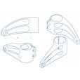 Motone Giger - Short Reach Headlight Brackets 41mm - Black