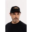 Motone GOLDIE Trucker Cap - Curved Peak - Black Suede - Gold Logo