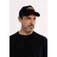 Motone GOLDIE Trucker Cap - Curved Peak - Black Suede - Gold Logo