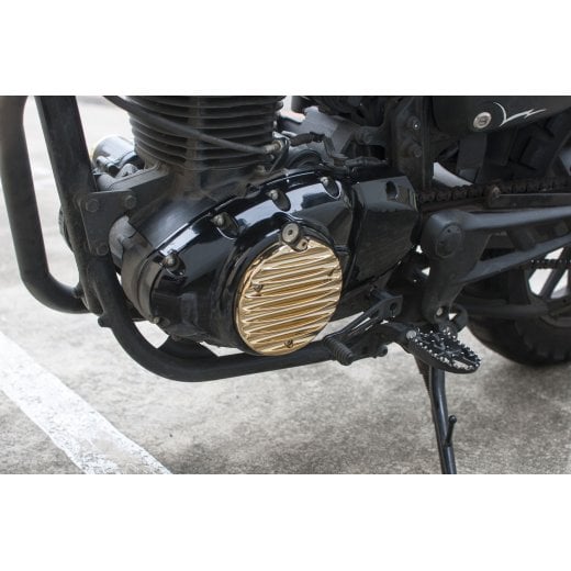 Motone Honda CB350 Engine Cover LHS - Ribbed - BRASS