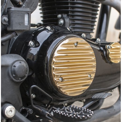 Motone Honda CB350 Engine Cover RHS - Ribbed - BRASS
