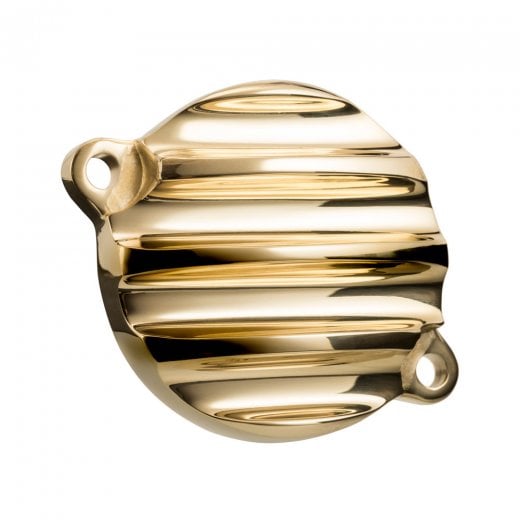 Motone Honda CB350 Engine Oil Cover - Ribbed - BRASS