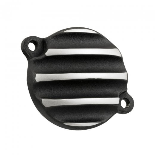 Motone Honda CB350 Engine Oil Cover - Ribbed - Contrast Black/Polish
