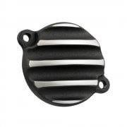 Honda CB350 Engine Oil Cover - Ribbed - Contrast Black/Polish