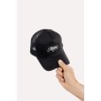 Motone ID-PATCH Trucker Cap - Curved Peak - Black Cotton - White on Black Logo Patch