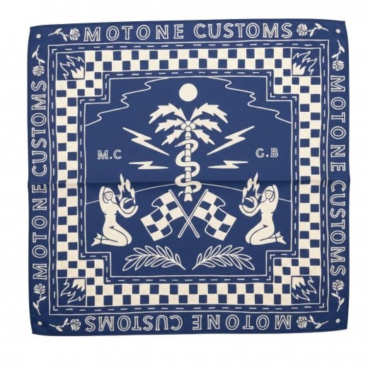 Motone Is this Real Life BANDANA - Blue/Ecru