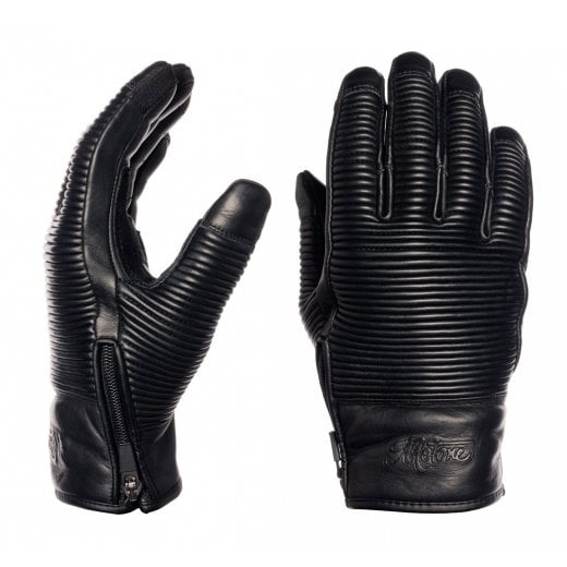 Motone JAEGER - Motorcycle Riding Gloves - Aniline Leather - Black