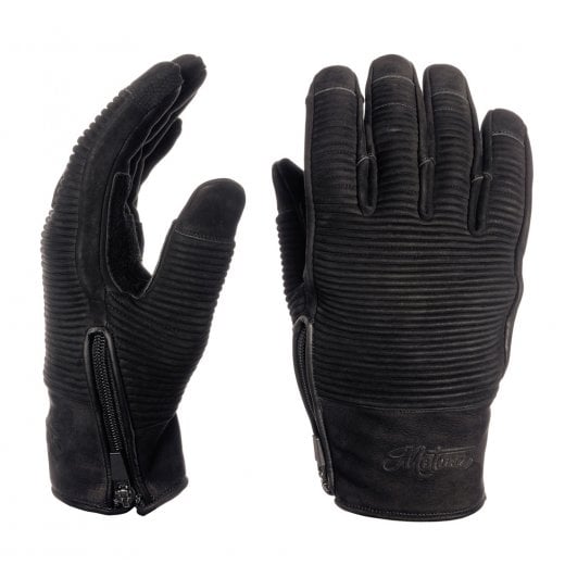 Motone JAEGER - Motorcycle Riding Gloves - Nubuck Leather - Black