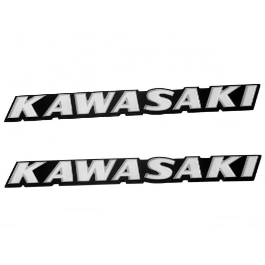 Motone Kawasaki Classic Z Style Side Panel/Petrol Tank Badge Set - Billet - Pair