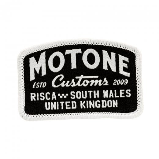 Motone MONO ARCH Black/White Logo Woven Sew-On Patch
