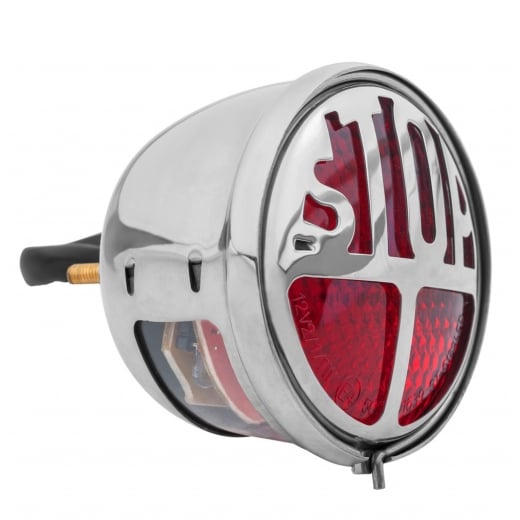 Motone Miller/Vincent Classic STOP - Taillight Unit - Polish STAINLESS Housing - LED