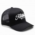 Motone OG Trucker Cap - Curved Peak - Black Cotton - White Logo